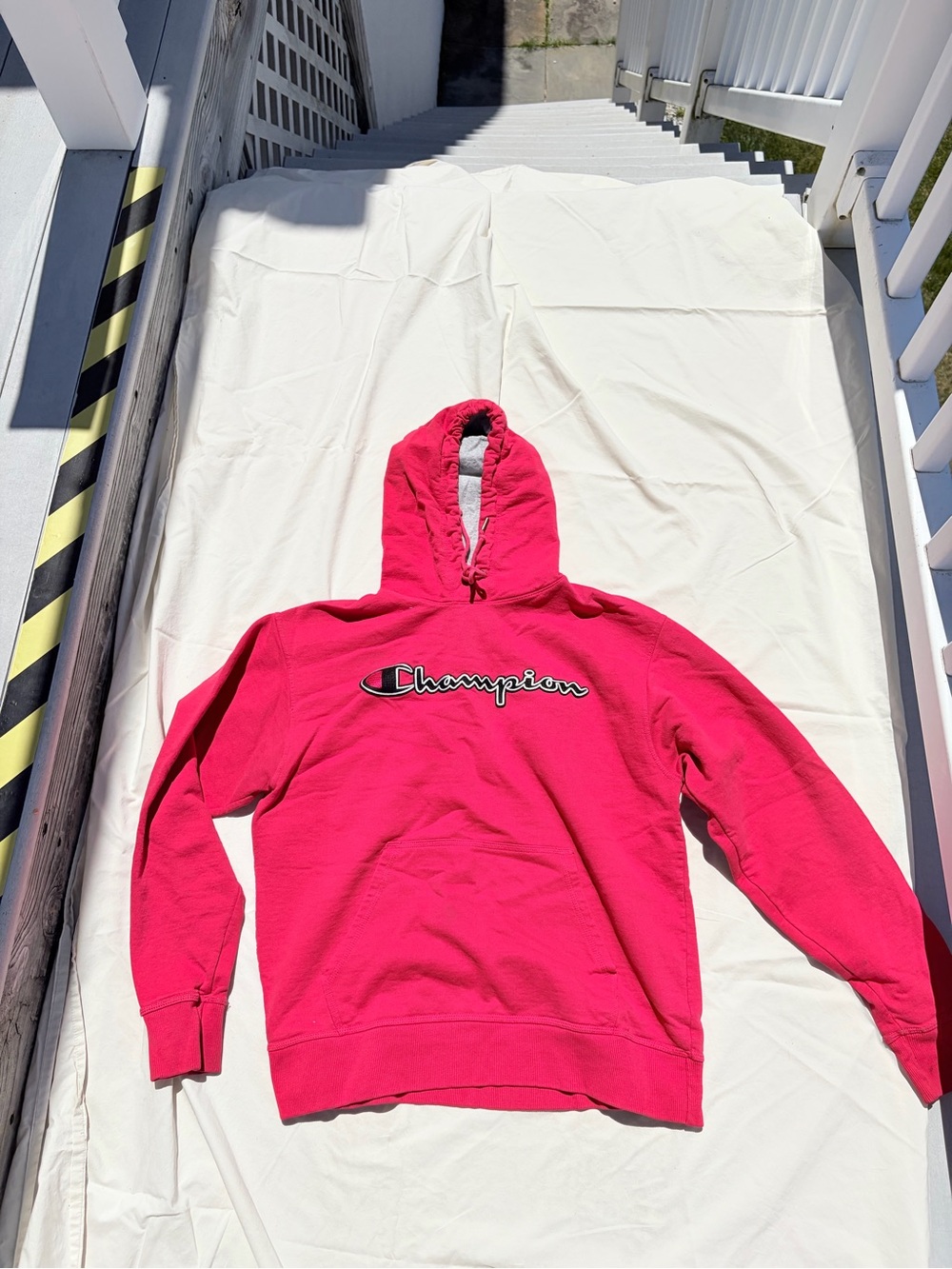 Champion Men's Bright Red Pullover Hoodie with Logo